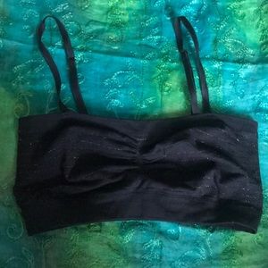 Shimera L Black with good/silver thread bralette